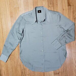 NWOT JM COLLECTION SHIRT LONG SLEEVE BLOUSE BUTTON UP  COLLARED TOP Size M